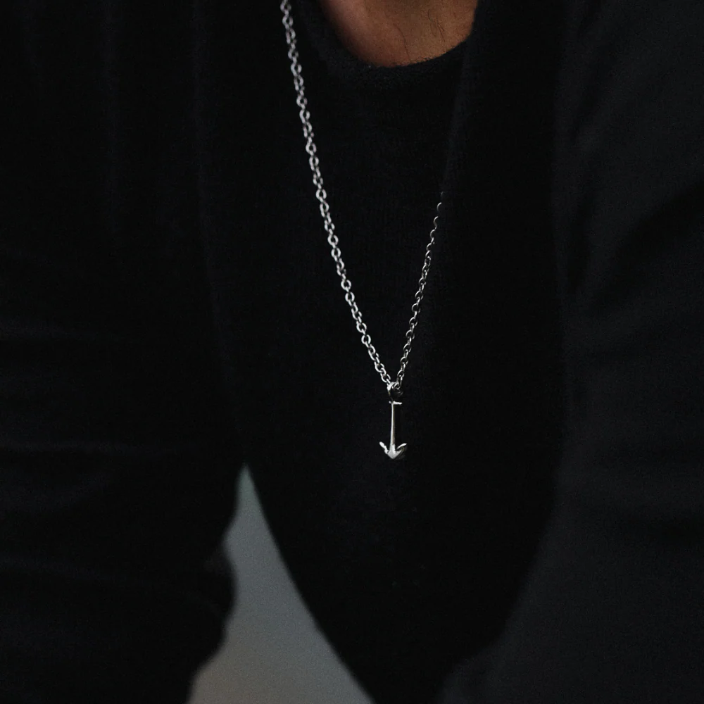 Men's Anchor Halskette Silber - Image 4