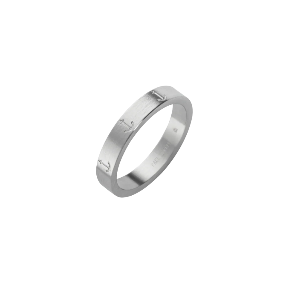Men's Anchor Ring Silber