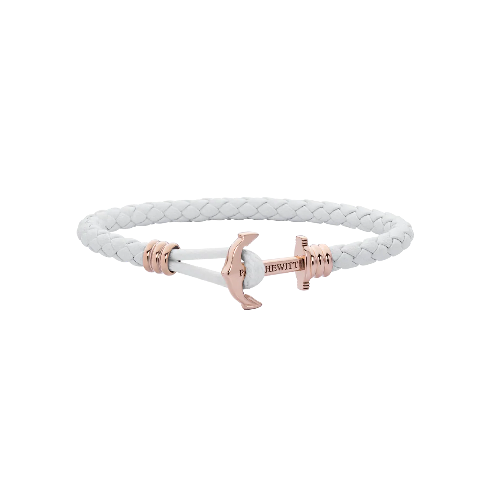 Ankerarmband Phrep Lite Roségold Leder Weiß