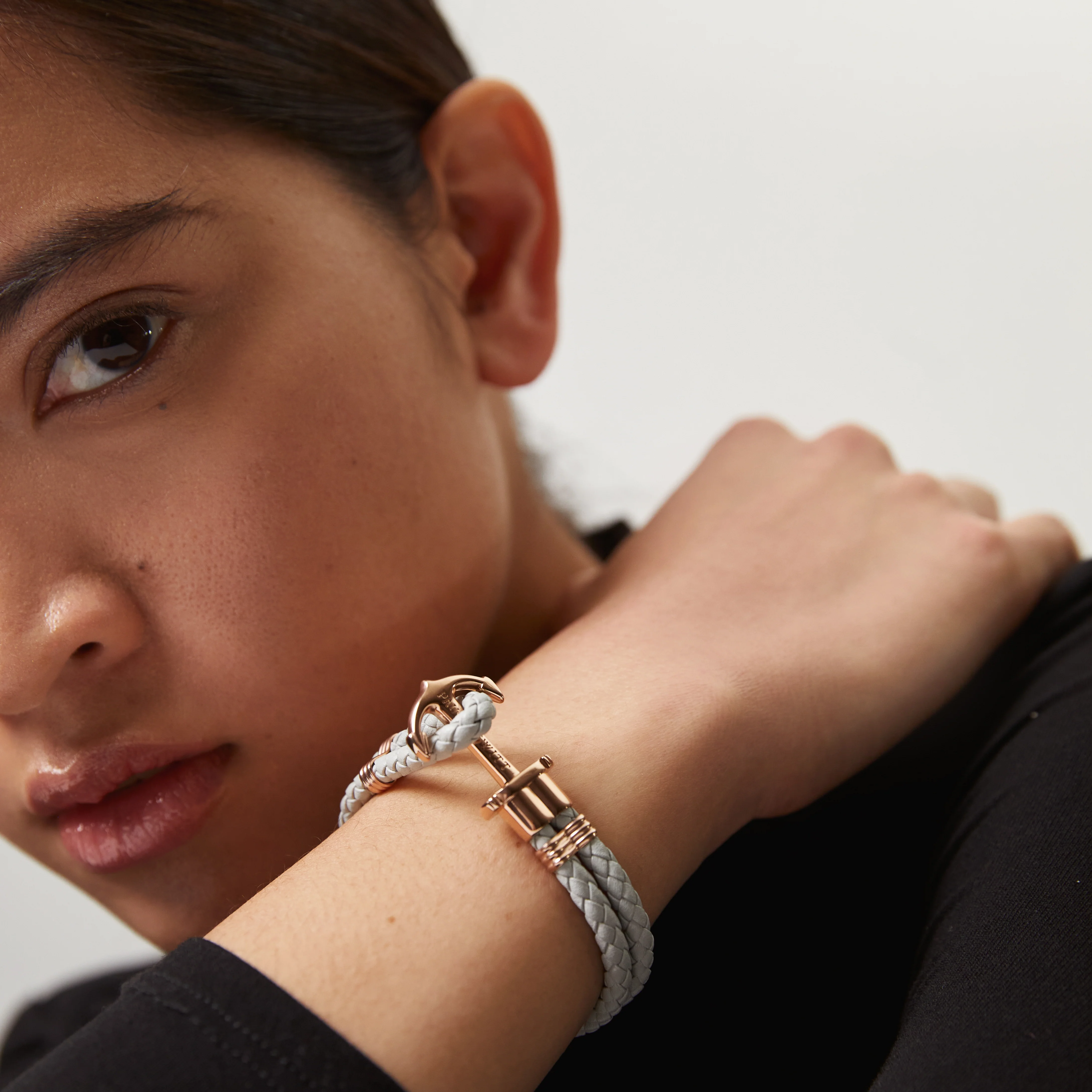 Ankerarmband Phrep Roségold Leder Grau - Image 2
