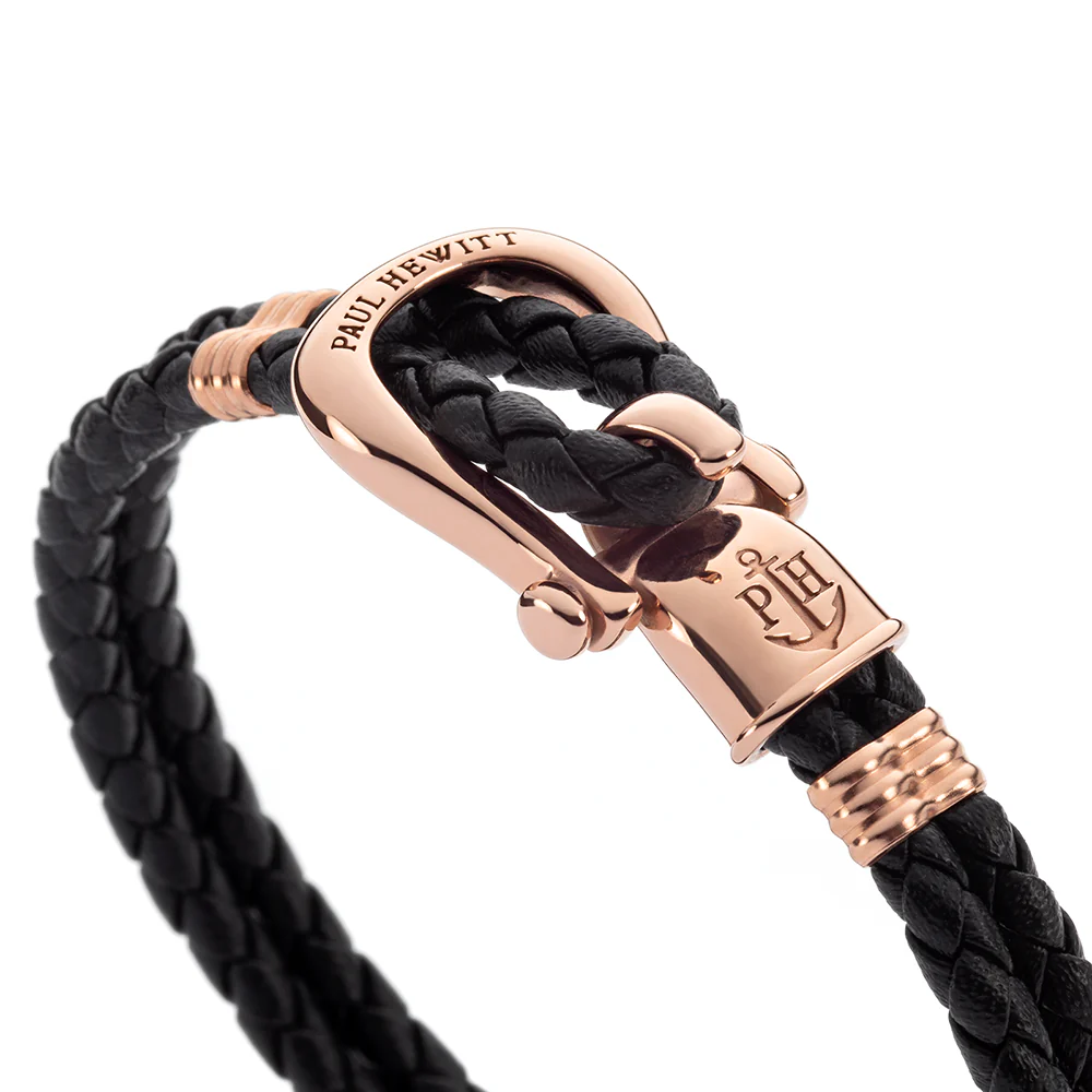 Armband Phinity Roségold Leder Schwarz - Image 2