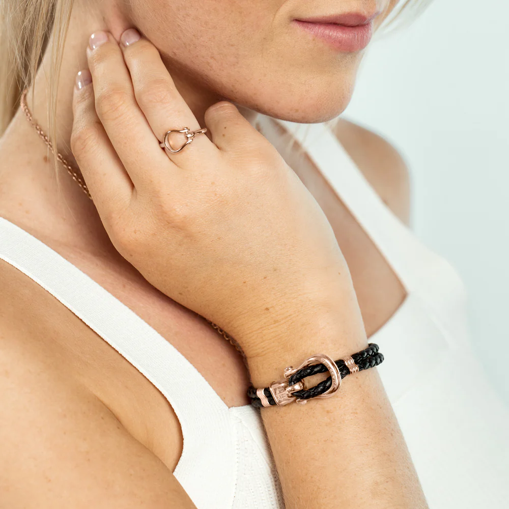 Armband Phinity Roségold Leder Schwarz - Image 3