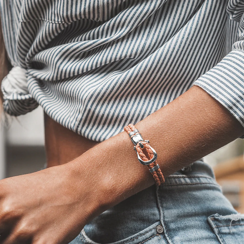 Armband Phinity Silber Leder Apricot - Image 3
