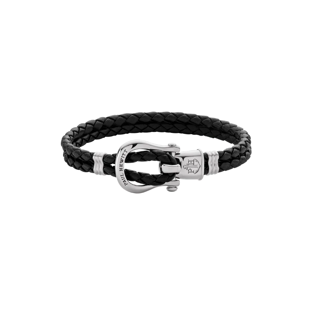 Armband Phinity Silber Leder Schwarz