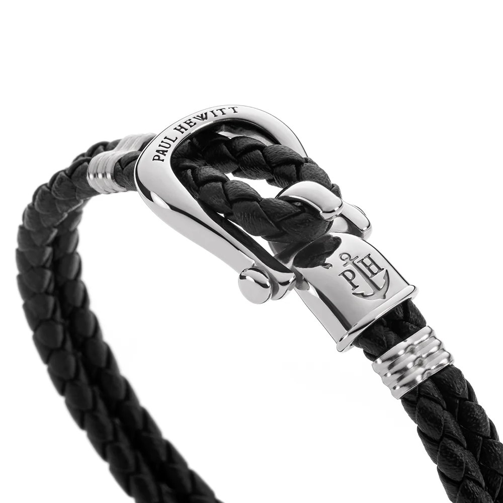 Armband Phinity Silber Leder Schwarz - Image 2