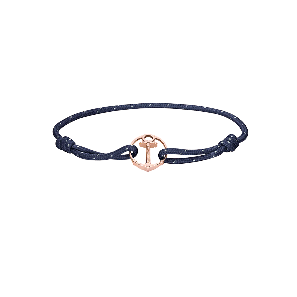 Armband Re/Brace Roségold Marineblau