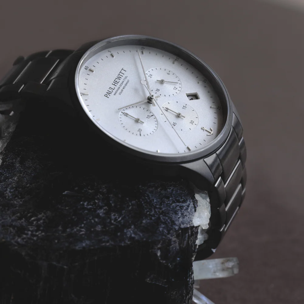 Chrono Uhr Gun Metal Weiß - Image 4