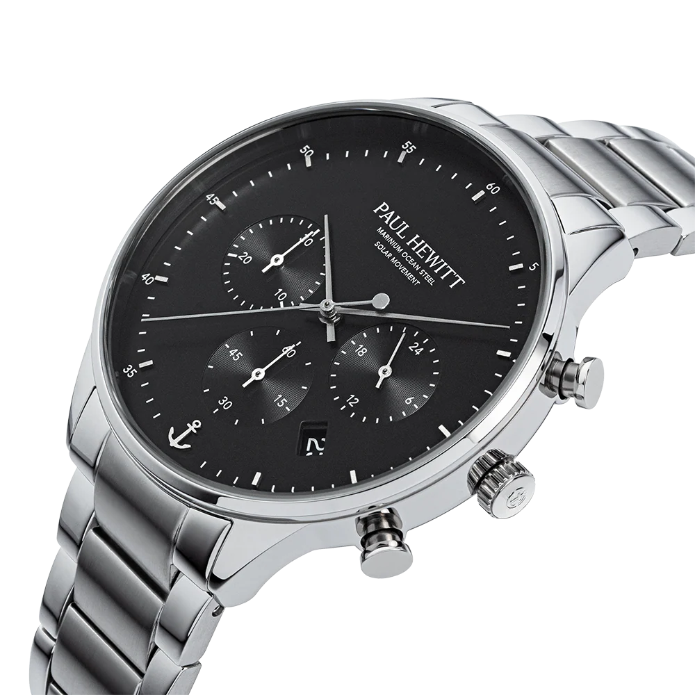 Chrono Uhr Silber Schwarz - Image 3
