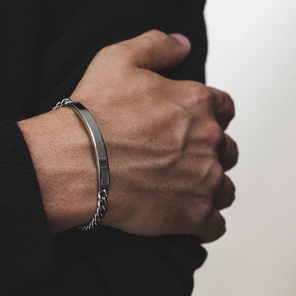 Men's ID Armkette Bold Silber - Image 3