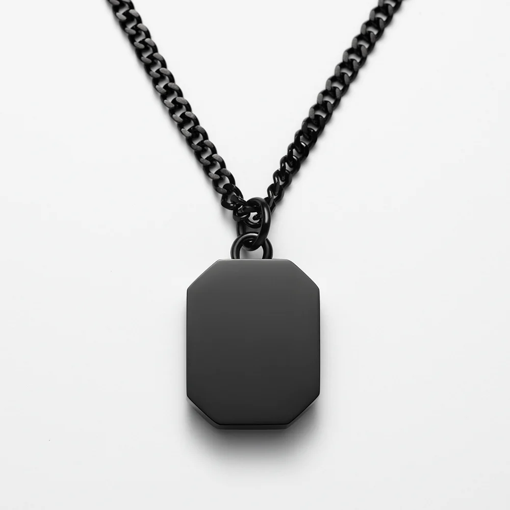 Men's Octagonal Halskette Anchor Schwarz - Image 2