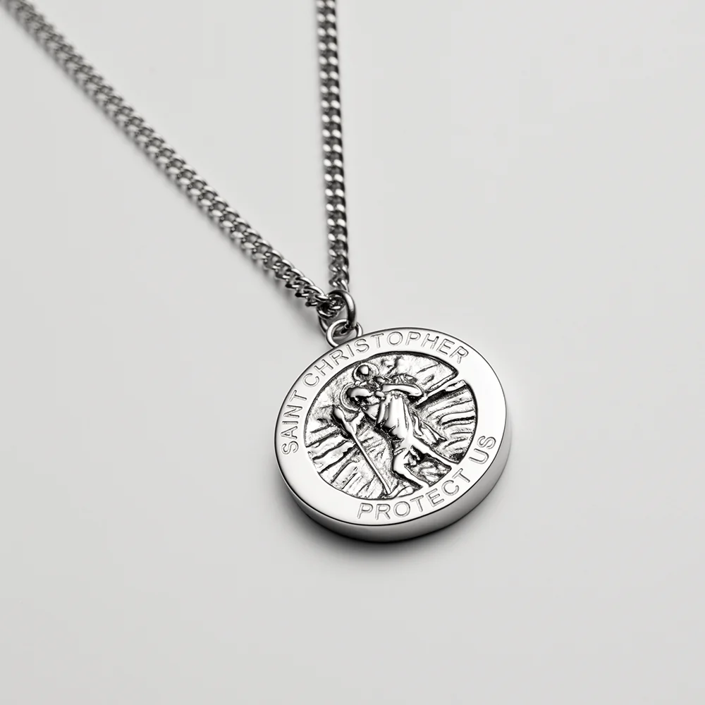 Men's St. Christopher Halskette Silber - Image 2