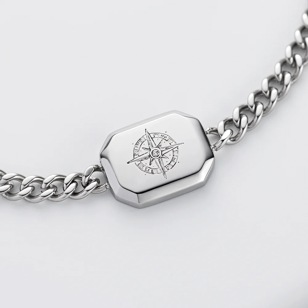 Men's Windrose II Armkette Silber - Image 3
