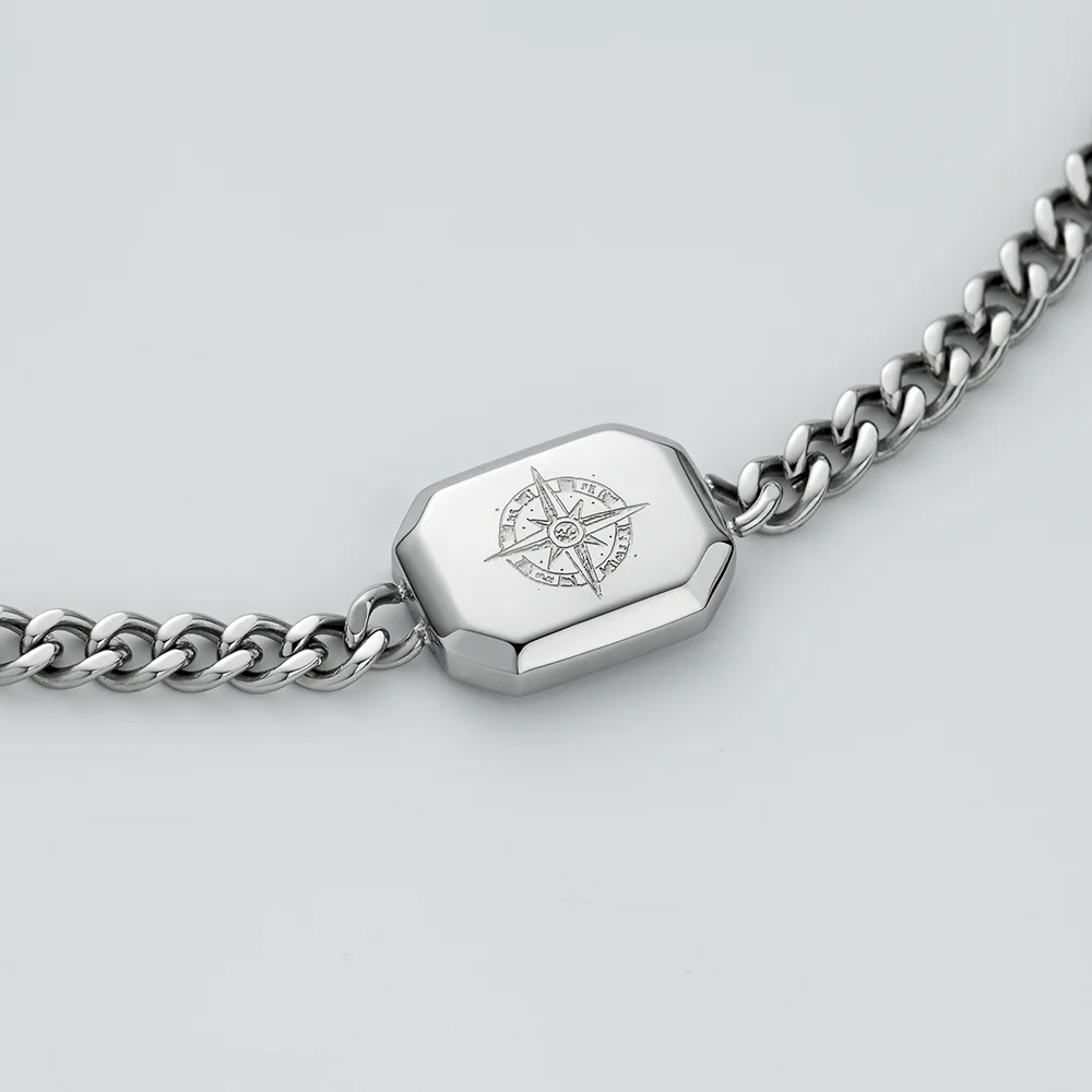 Men's Windrose II Halskette Silber - Image 3