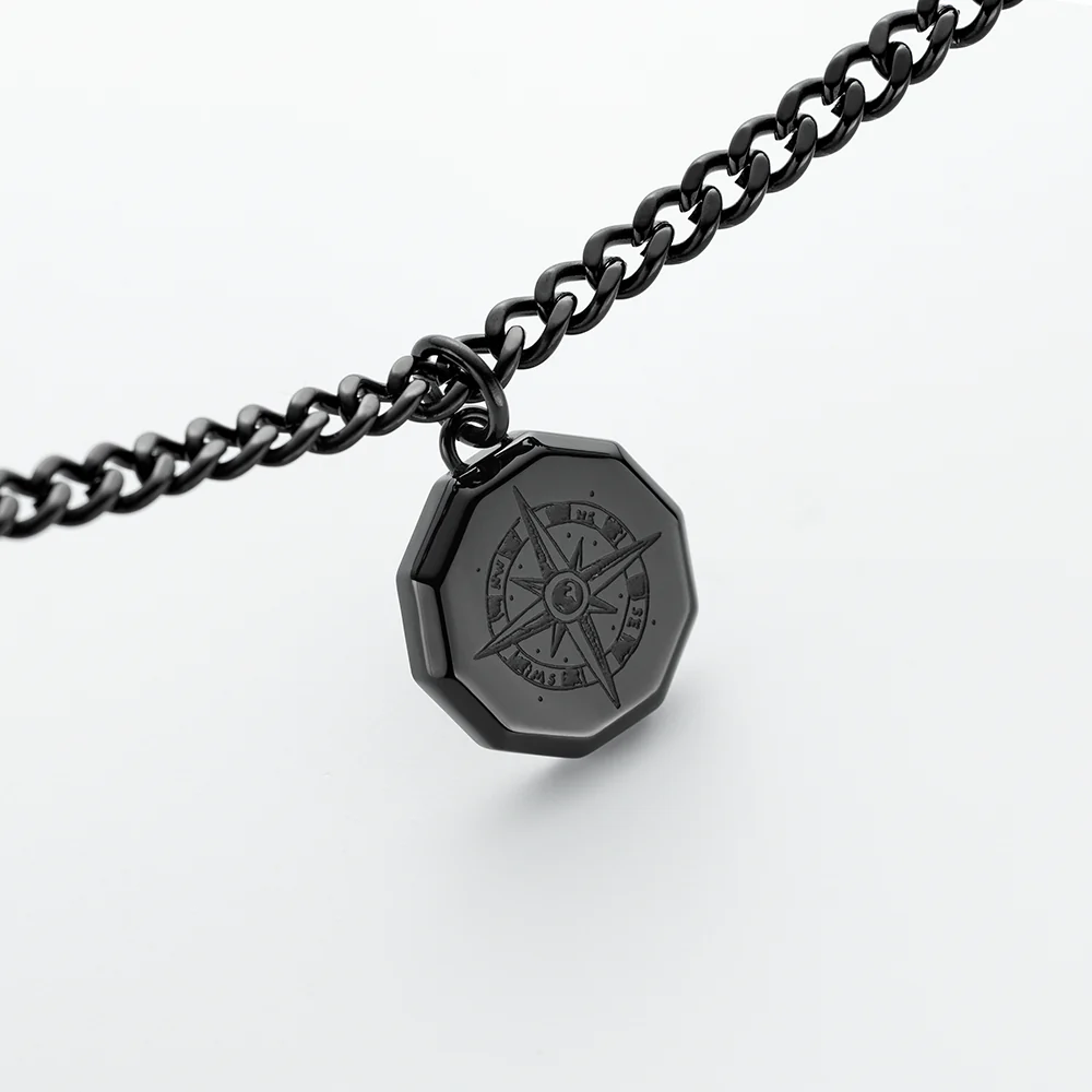 Men's Windrose III Halskette Schwarz - Image 3