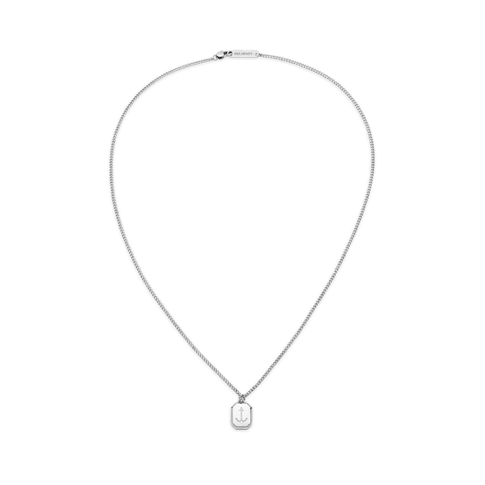 Men's Octagonal Halskette Anchor Silber