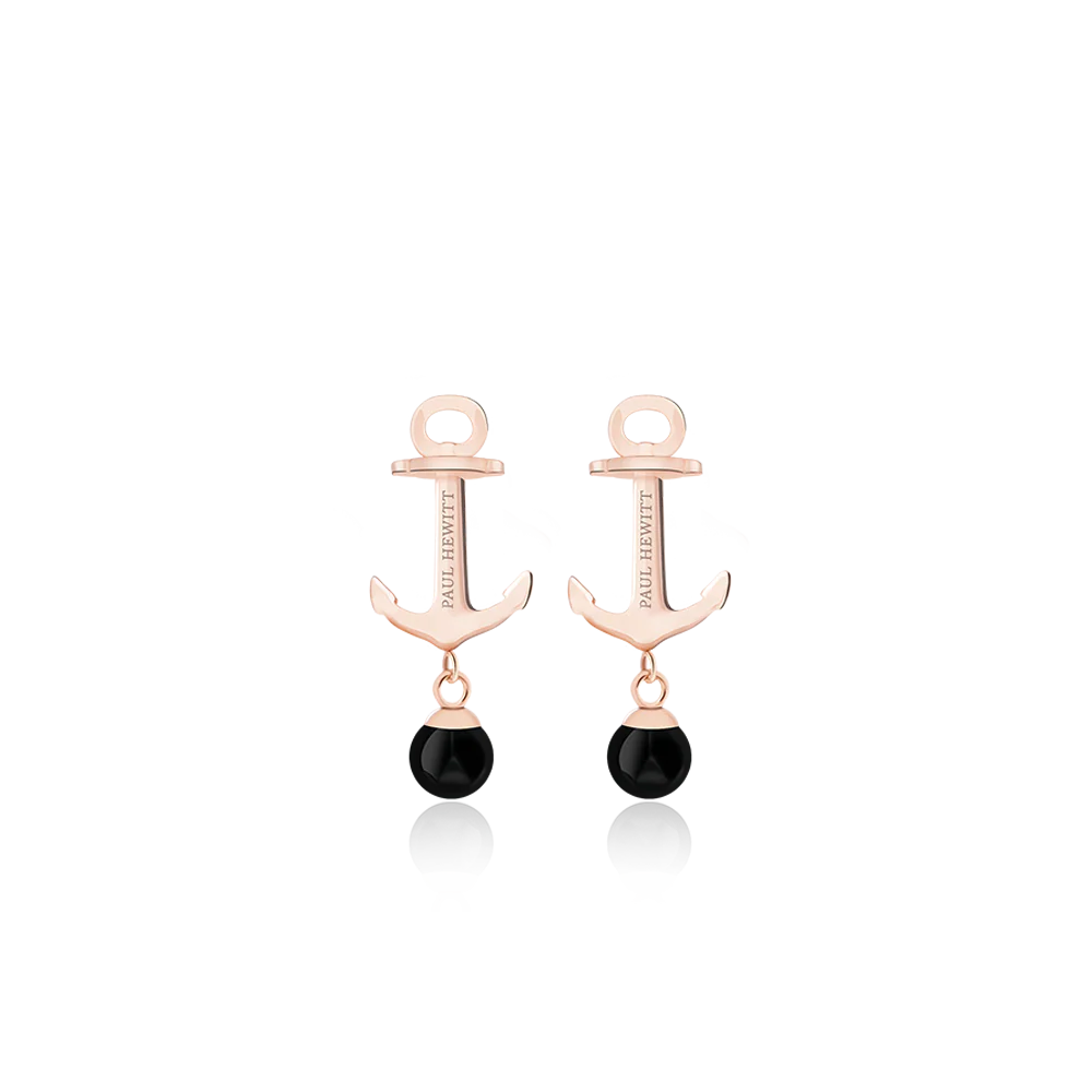 Ohrstecker Anchor Pearl Roségold Onyx
