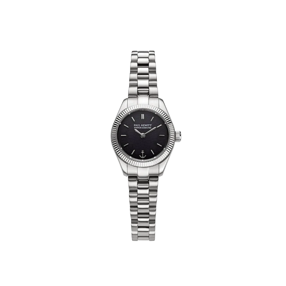 Petit Soleil Round Uhr Silber Schwarz