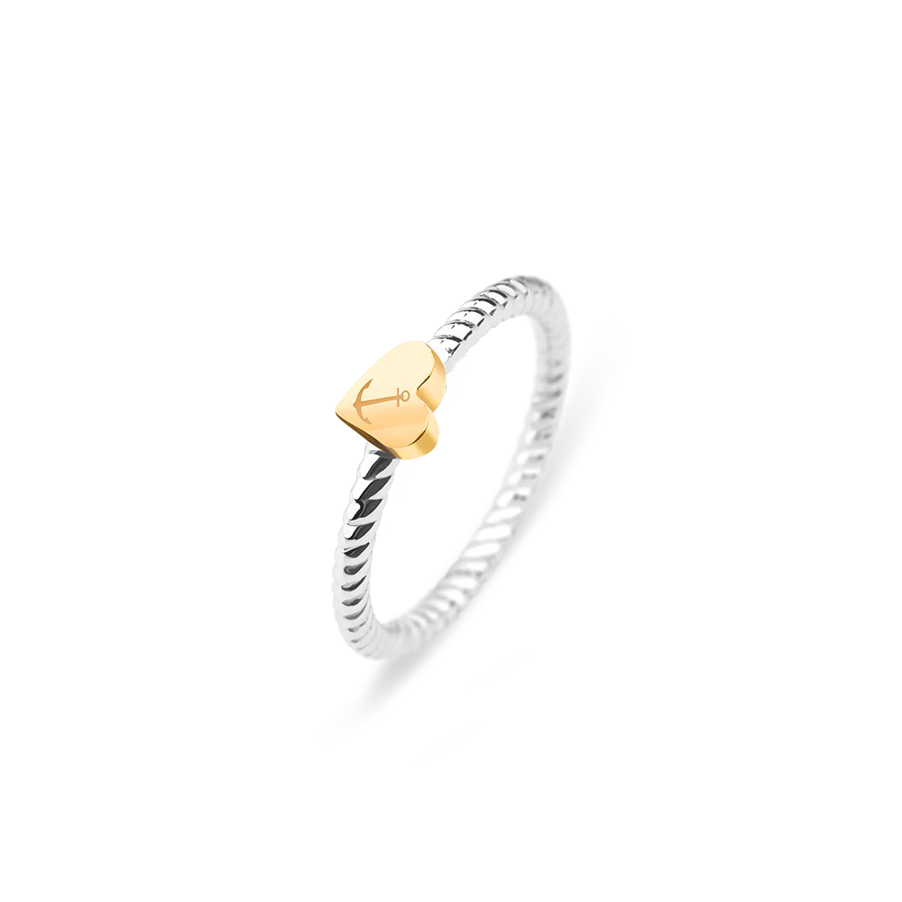 Ring Anchor Love Gold Silber