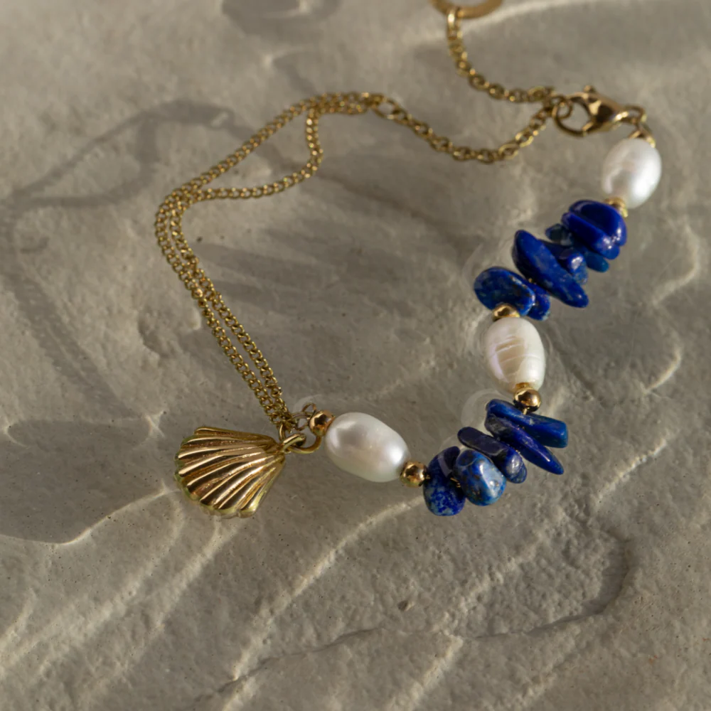 Scallop Stone Armkette Gold - Image 3