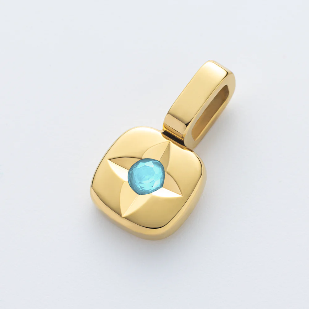 Set Birthstone Charm December und Halskette Gold - Image 2