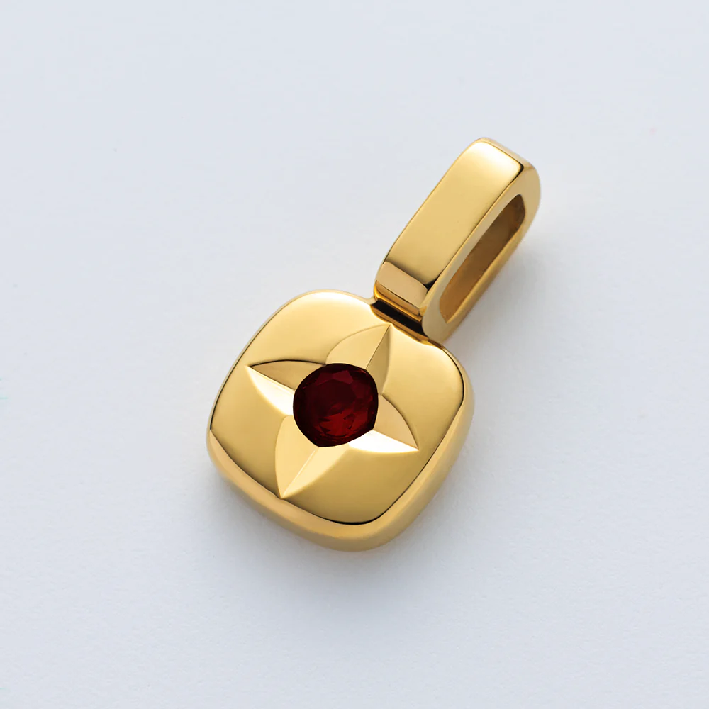 Set Birthstone Charm January und Halskette Gold - Image 4