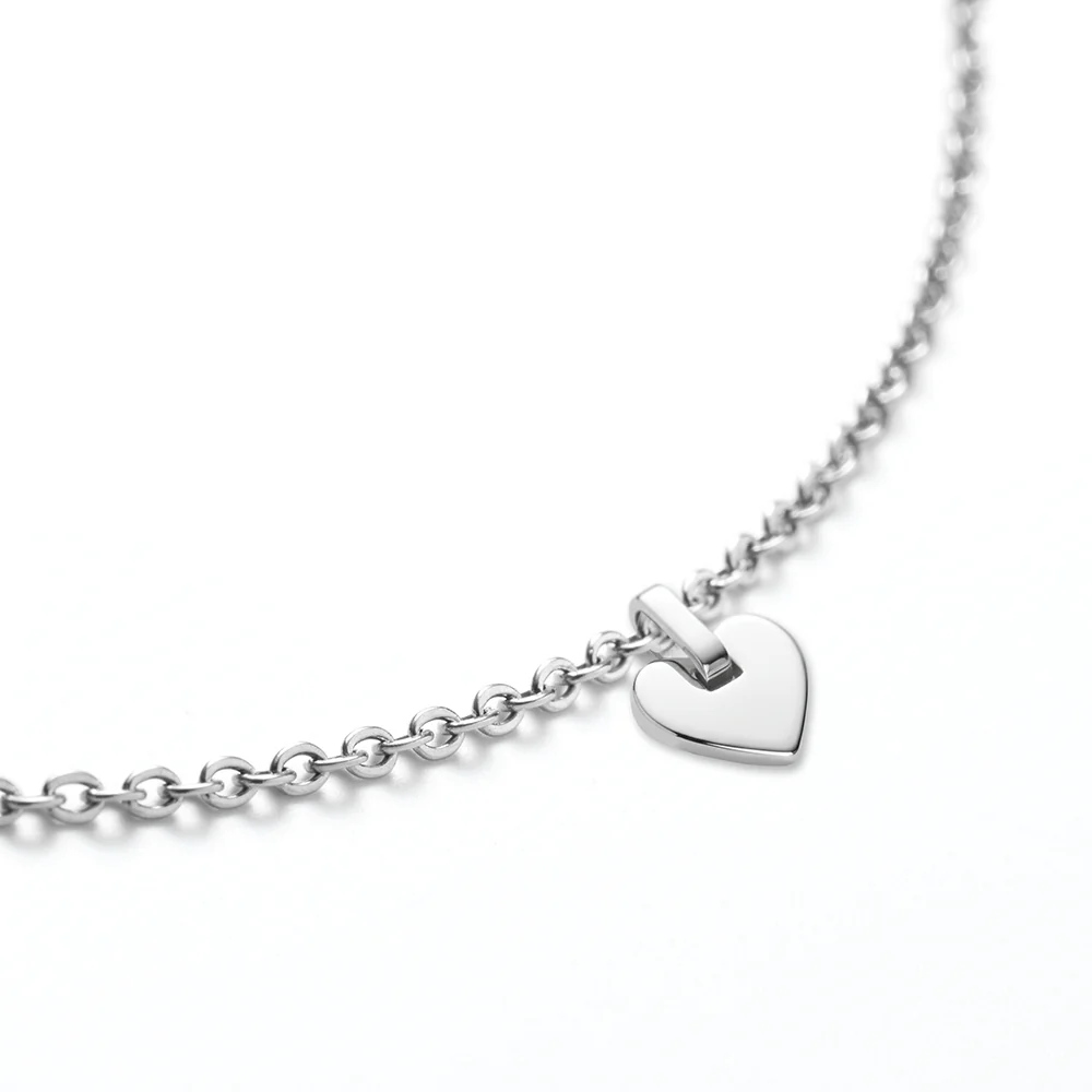 Set Engravable Heart Pendant und Halskette Silber - Image 8