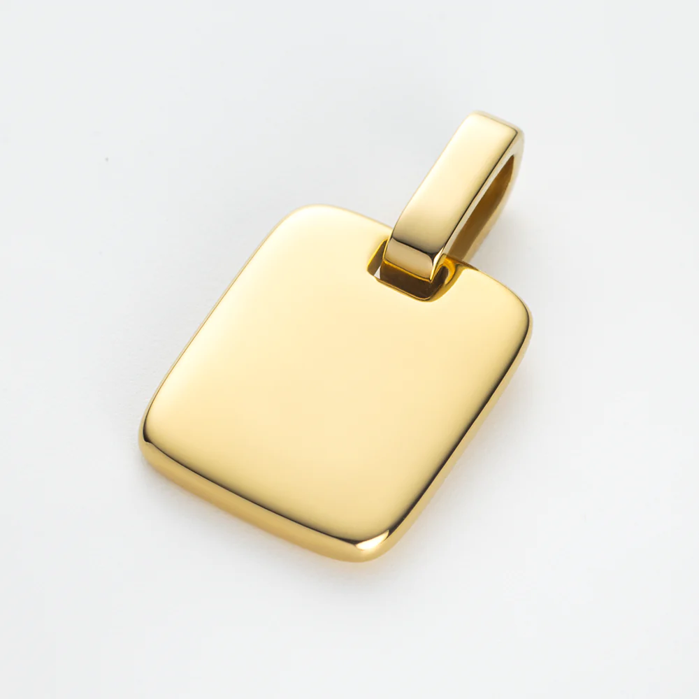 Set Engravable Plate Pendant und Halskette Gold - Image 6