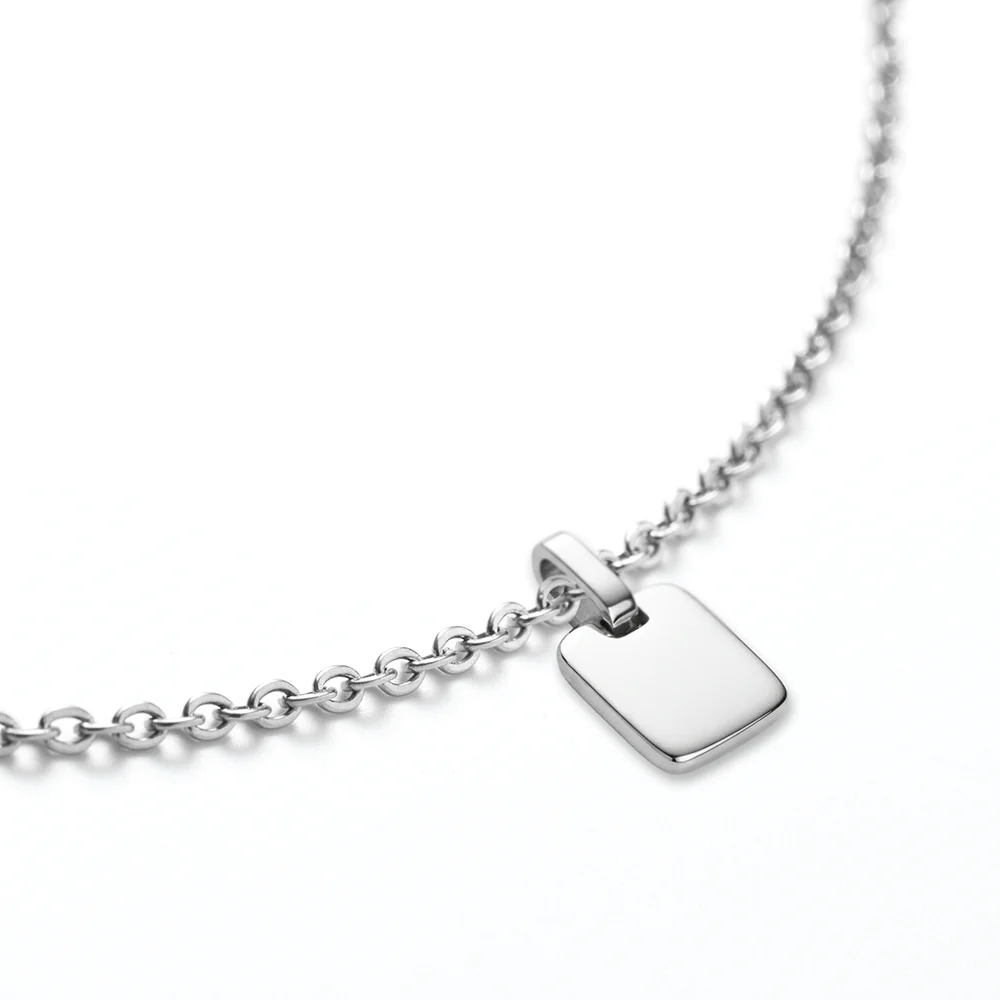 Set Engravable Plate Pendant und Halskette Silber - Image 7