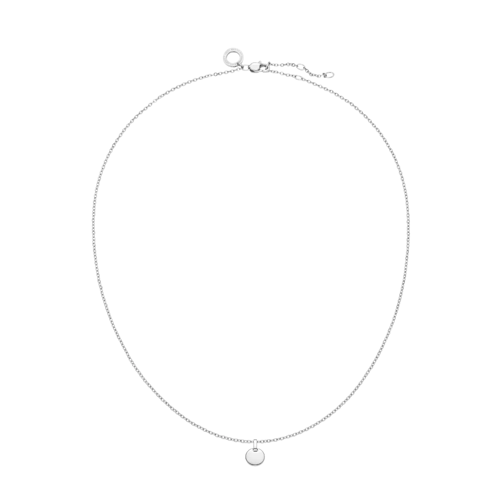 Set Engravable Round Pendant und Halskette Silber - Image 3