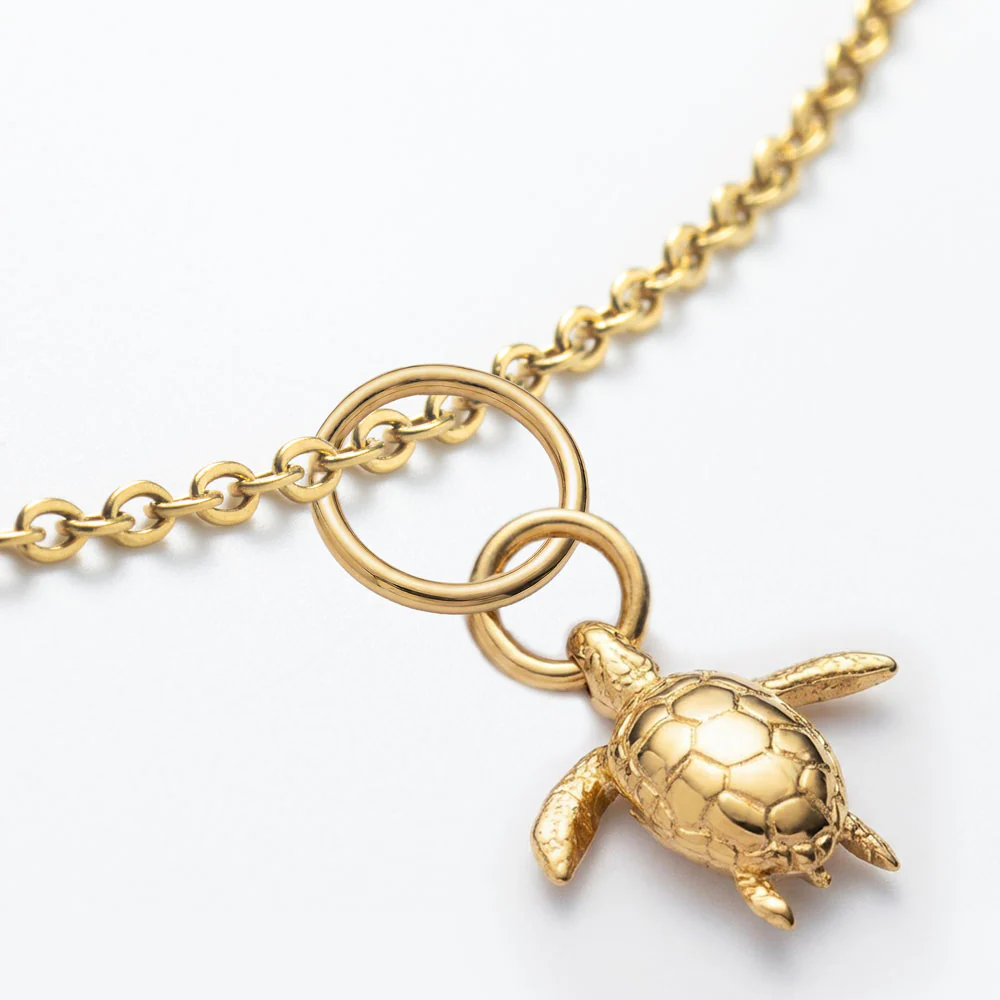 Set Turtle Charm und Halskette Gold - Image 6
