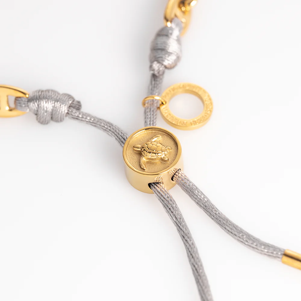 Turtle Anchor Chain Armband Gold Grau - Image 2