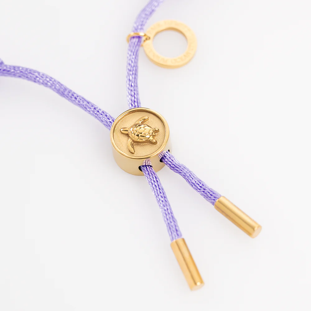 Turtle Anchor Chain Armband Gold Lila - Image 2