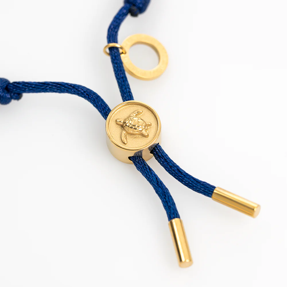 Turtle Anchor Chain Armband Gold Navy - Image 3