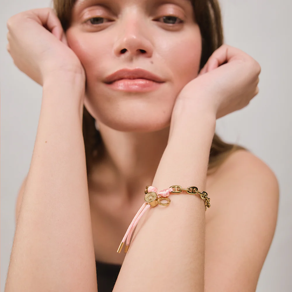 Turtle Anchor Chain Armband Gold Rosa - Image 2
