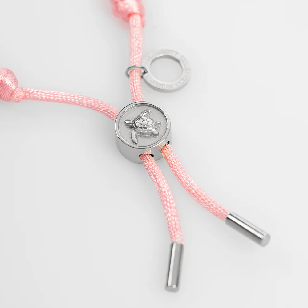Turtle Anchor Chain Armband Silber Rosa - Image 3