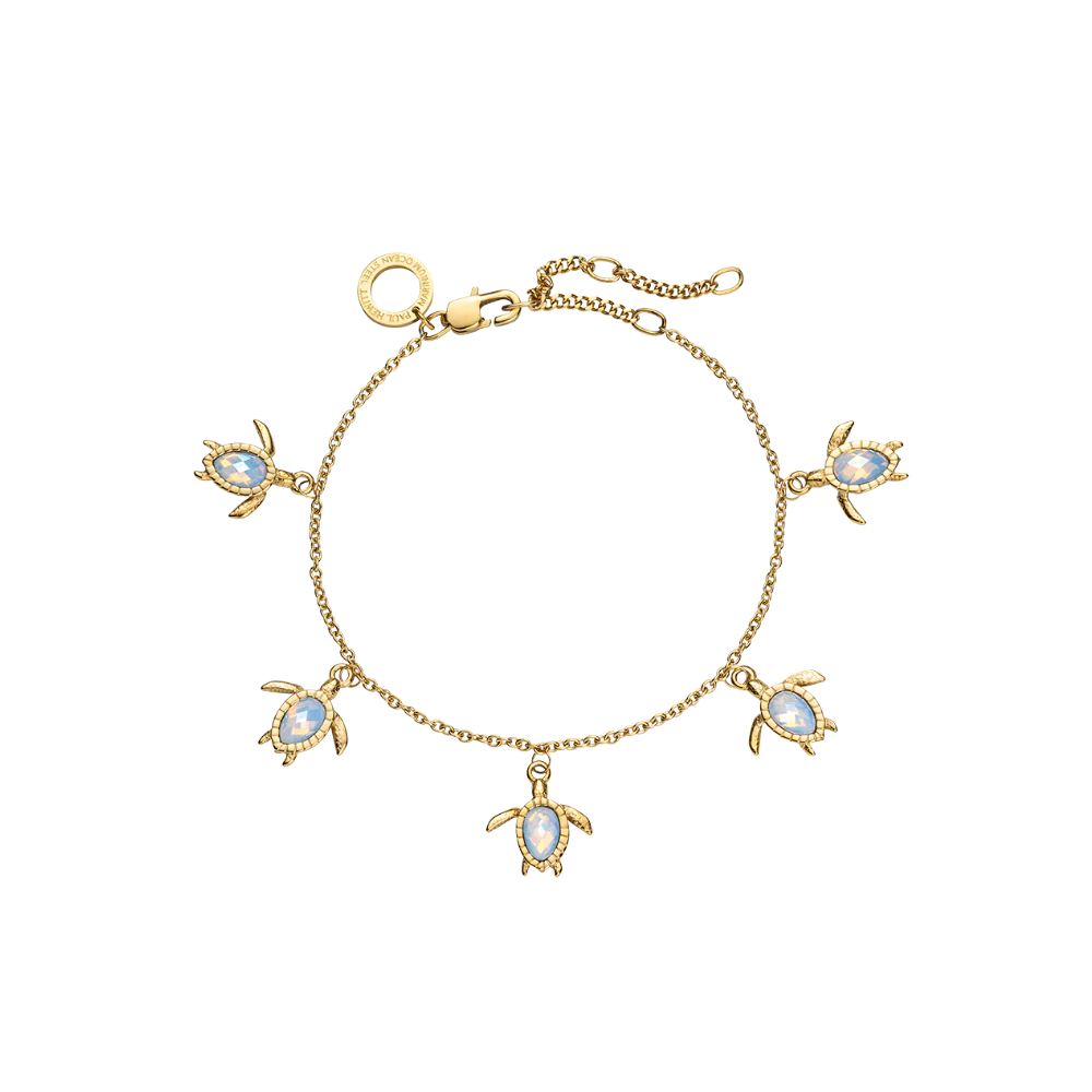 Turtle Armkette White Breeze Gold