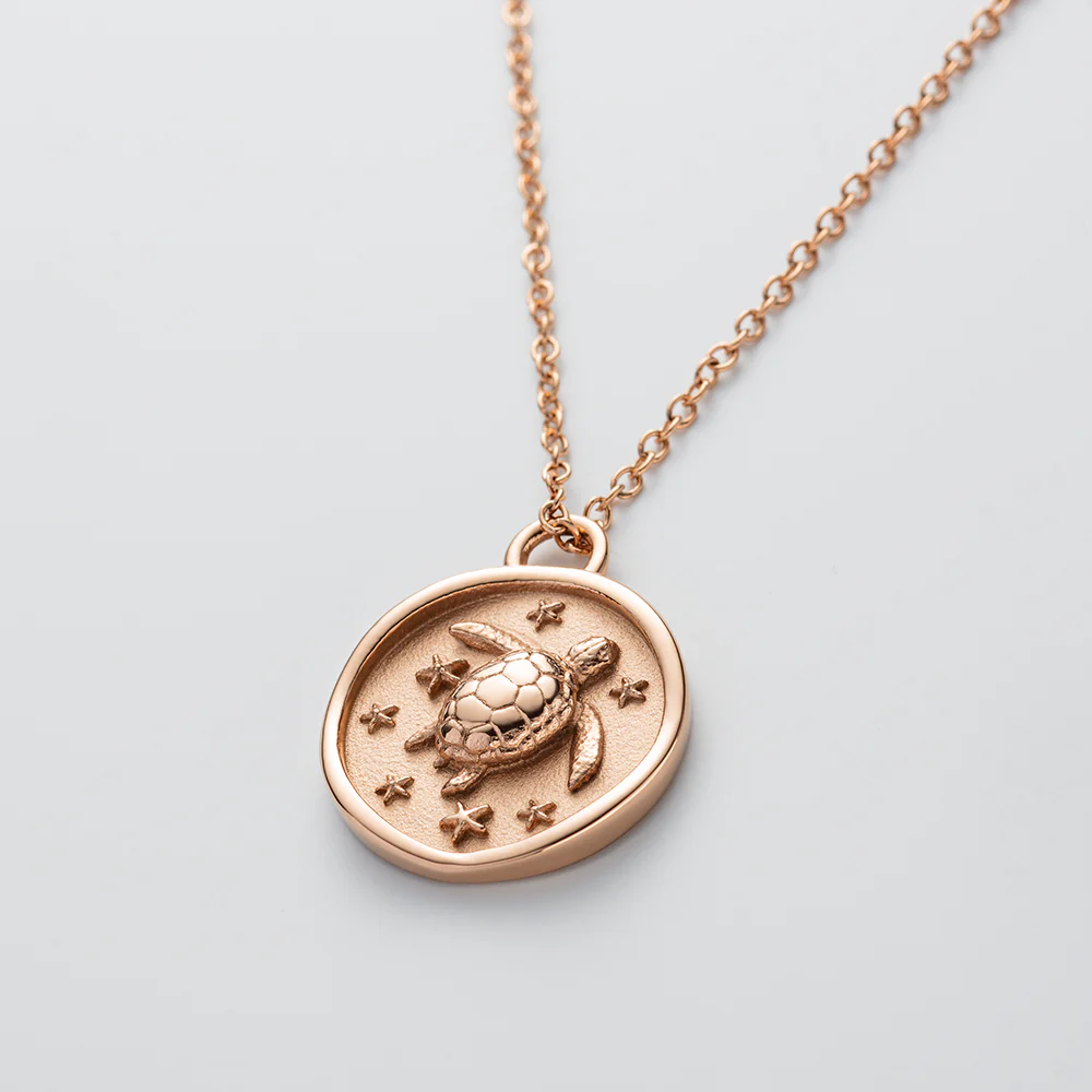 Turtle Coin Halskette Roségold - Image 2