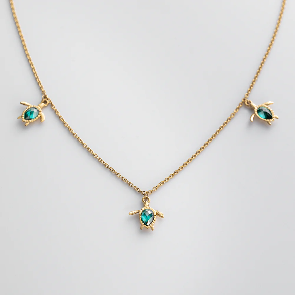Turtle Halskette Aquamarine Gold - Image 3
