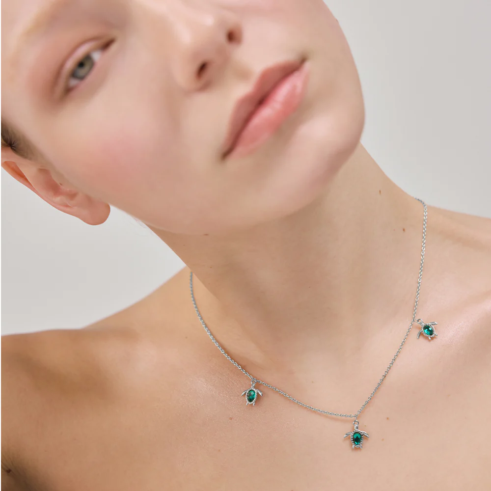 Turtle Halskette Aquamarine Silber - Image 3