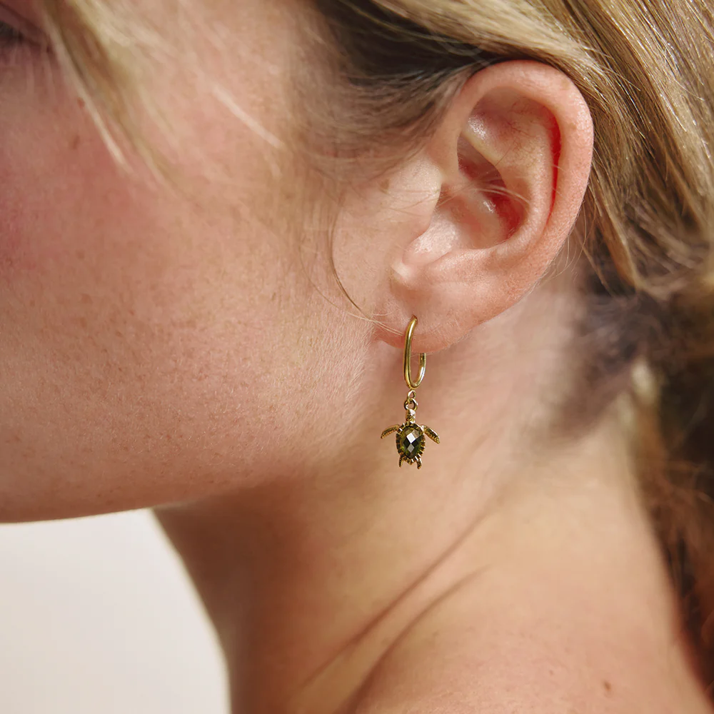 Turtle Hoops Ohrring Gold - Image 3
