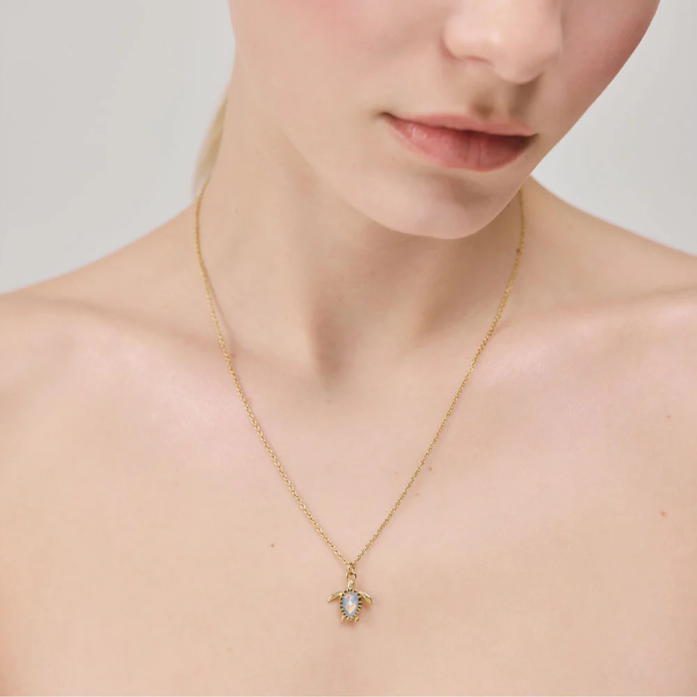 Turtle Mono Halskette White Breeze Gold - Image 3
