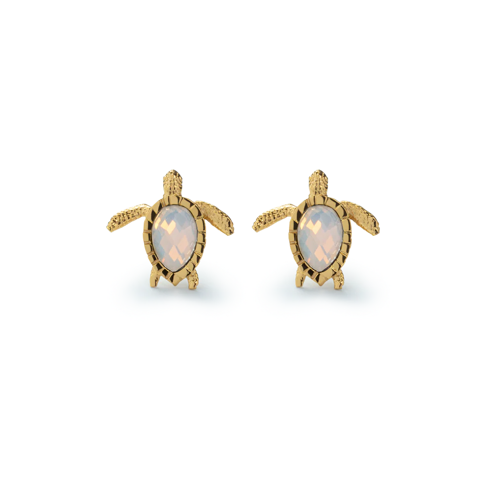 Turtle Ohrring White Breeze Gold