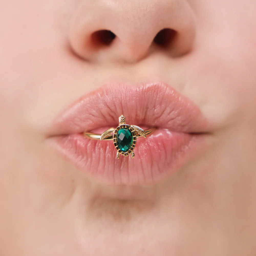 Turtle Ring Aquamarine Gold - Image 4