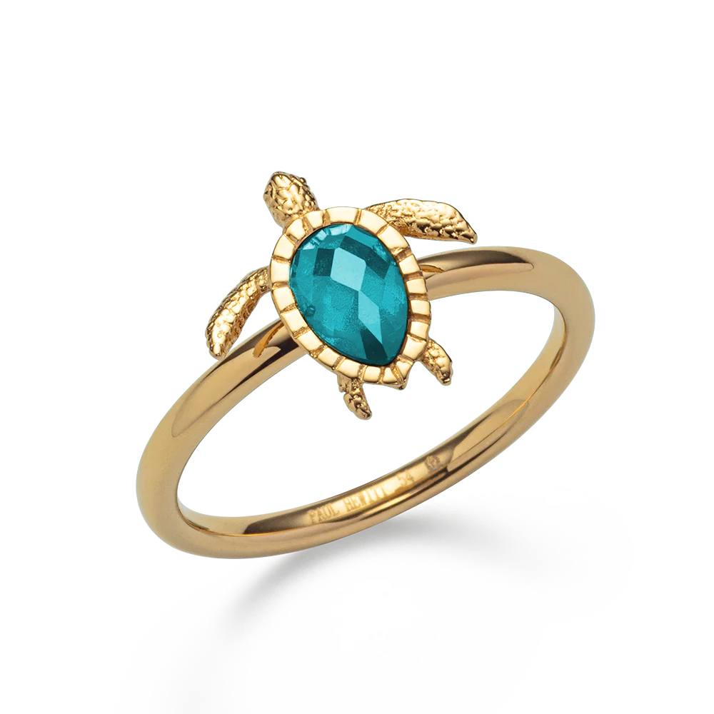 Turtle Ring Aquamarine Gold - Image 6