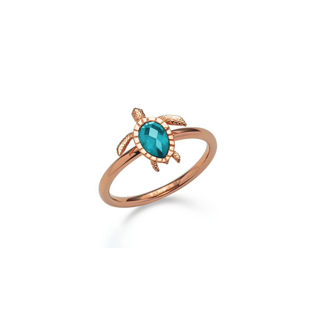 Turtle Ring Aquamarine Roségold
