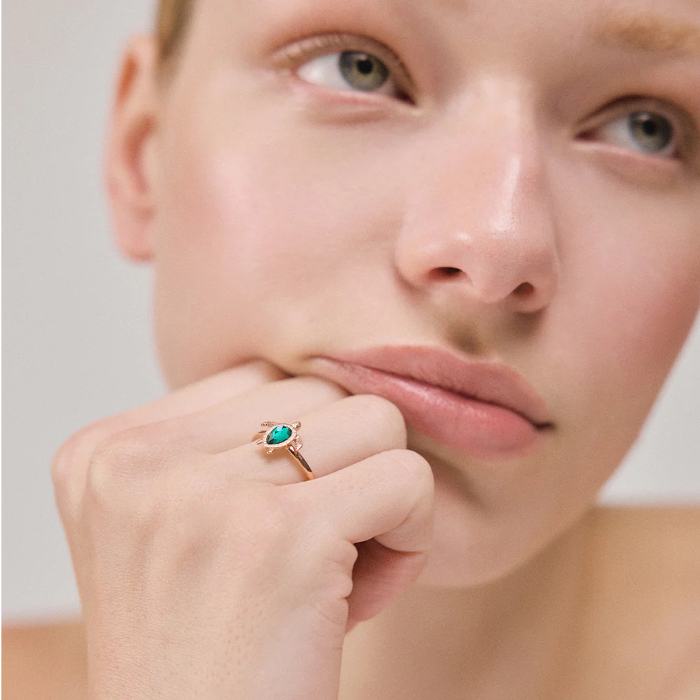Turtle Ring Aquamarine Roségold - Image 4