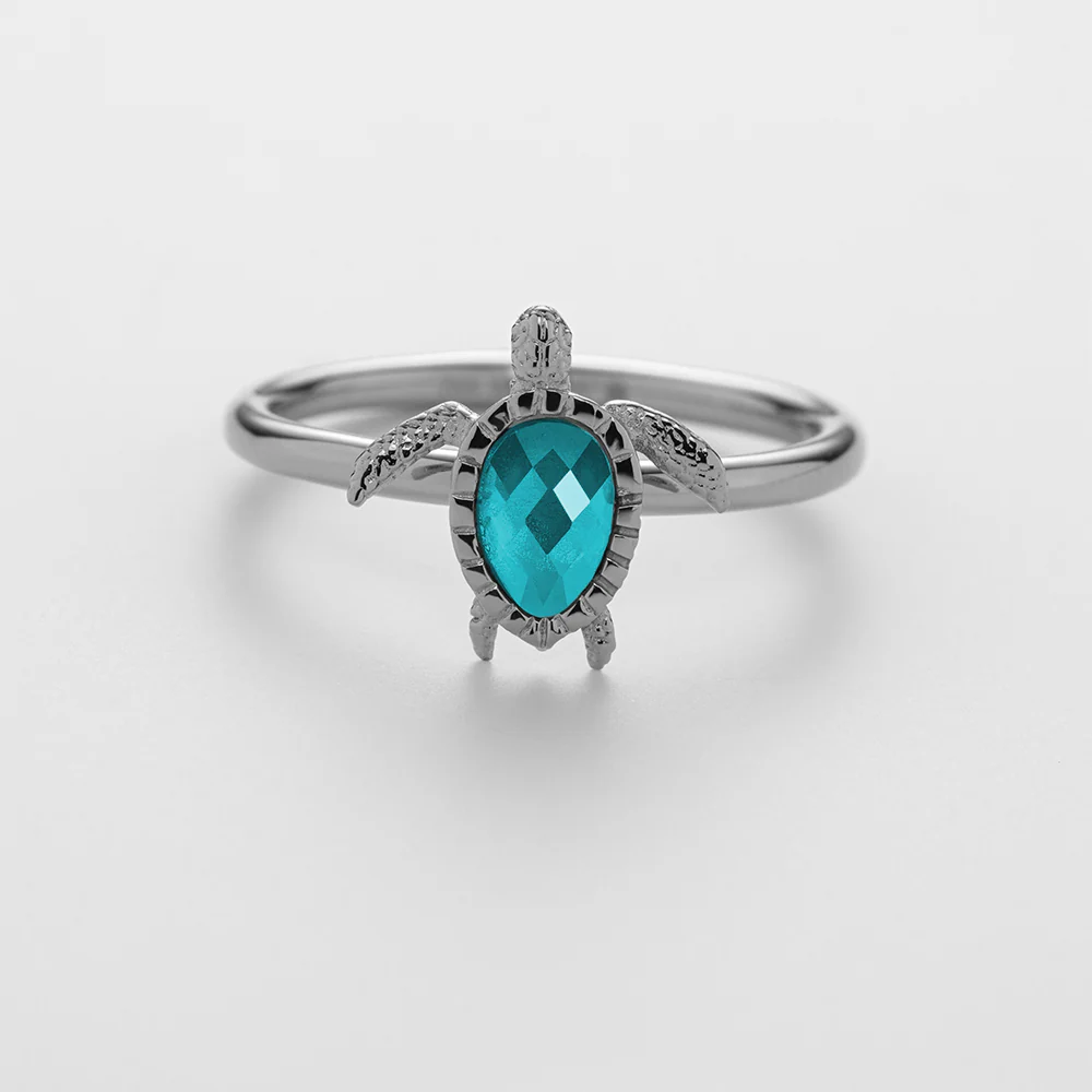 Turtle Ring Aquamarine Silber - Image 3