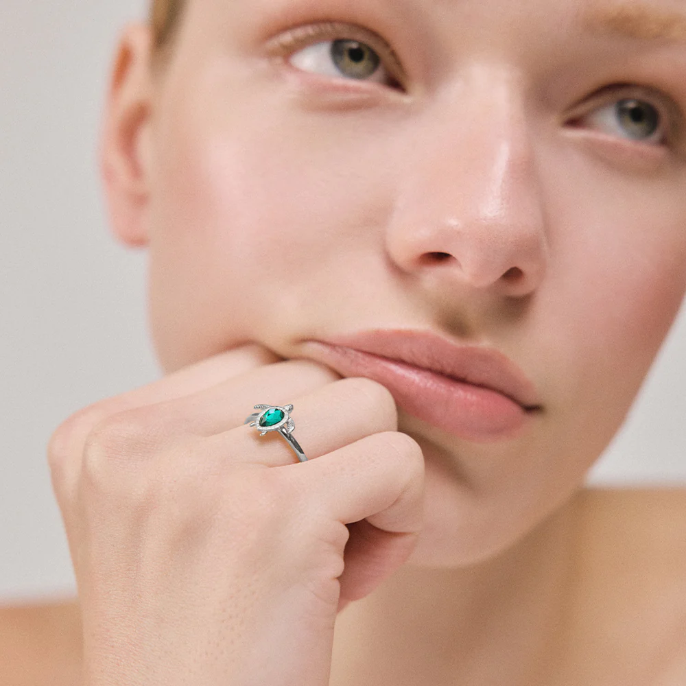Turtle Ring Aquamarine Silber - Image 6