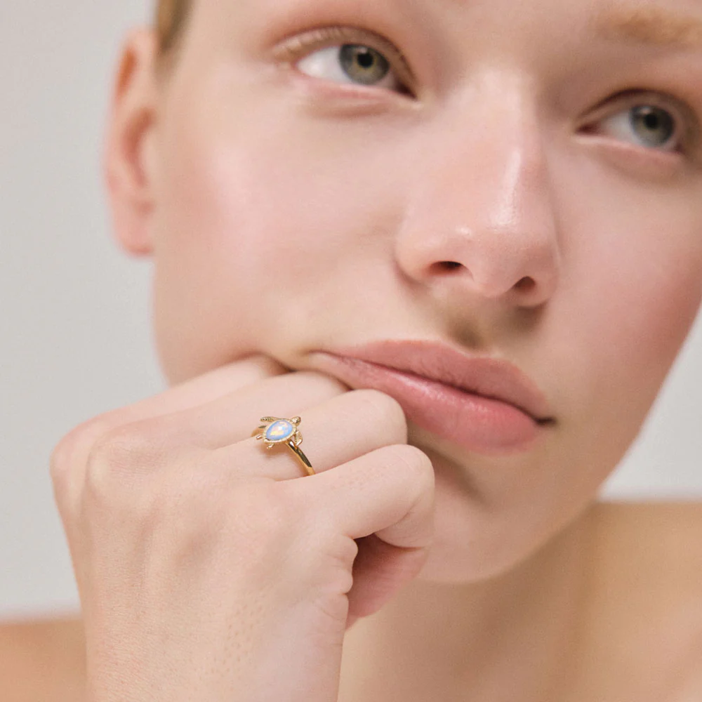 Turtle Ring White Breeze Gold - Image 3