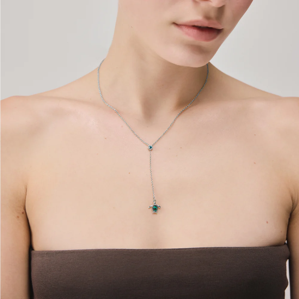 Turtle Y Halskette Aquamarine Silber - Image 2